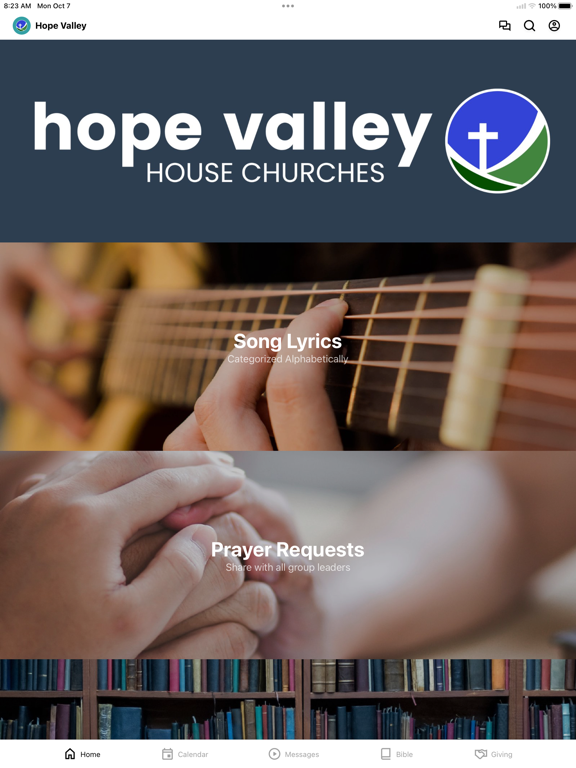 Hope Valley iPad screenshot 1 - Education app