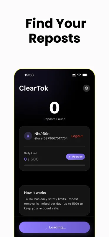 ClearTok: Repost Remover screenshot 3 of 4