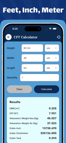 CFT Calculators - Cubic feet iPhone screenshot