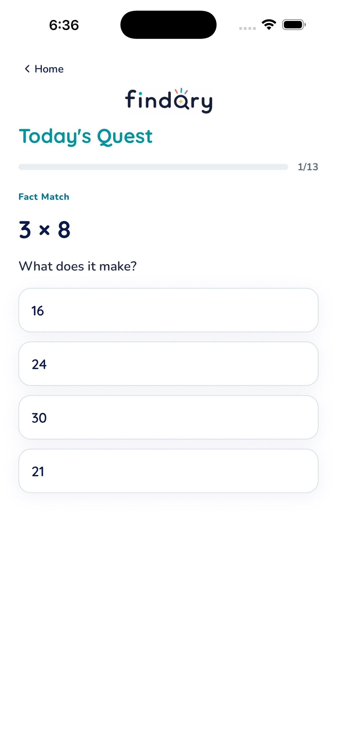 Screenshot 2 of Findory Times Tables