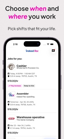 Indeed Flex - Job Search iPhone screenshot