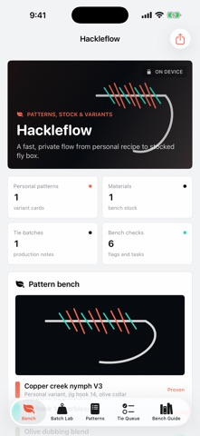 Hackleflow: Fly Tying Bench のスクリーンショット