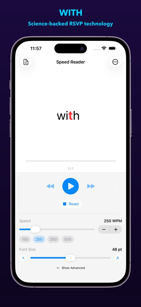 Speedy Read: RSVP Speed Reader - Productivity App | MWM