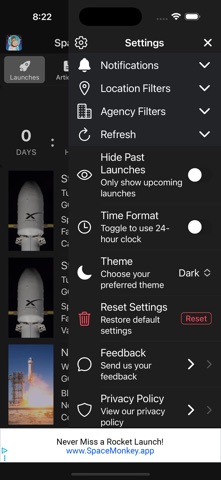 Space Launch Schedule Screenshot 2 of 7