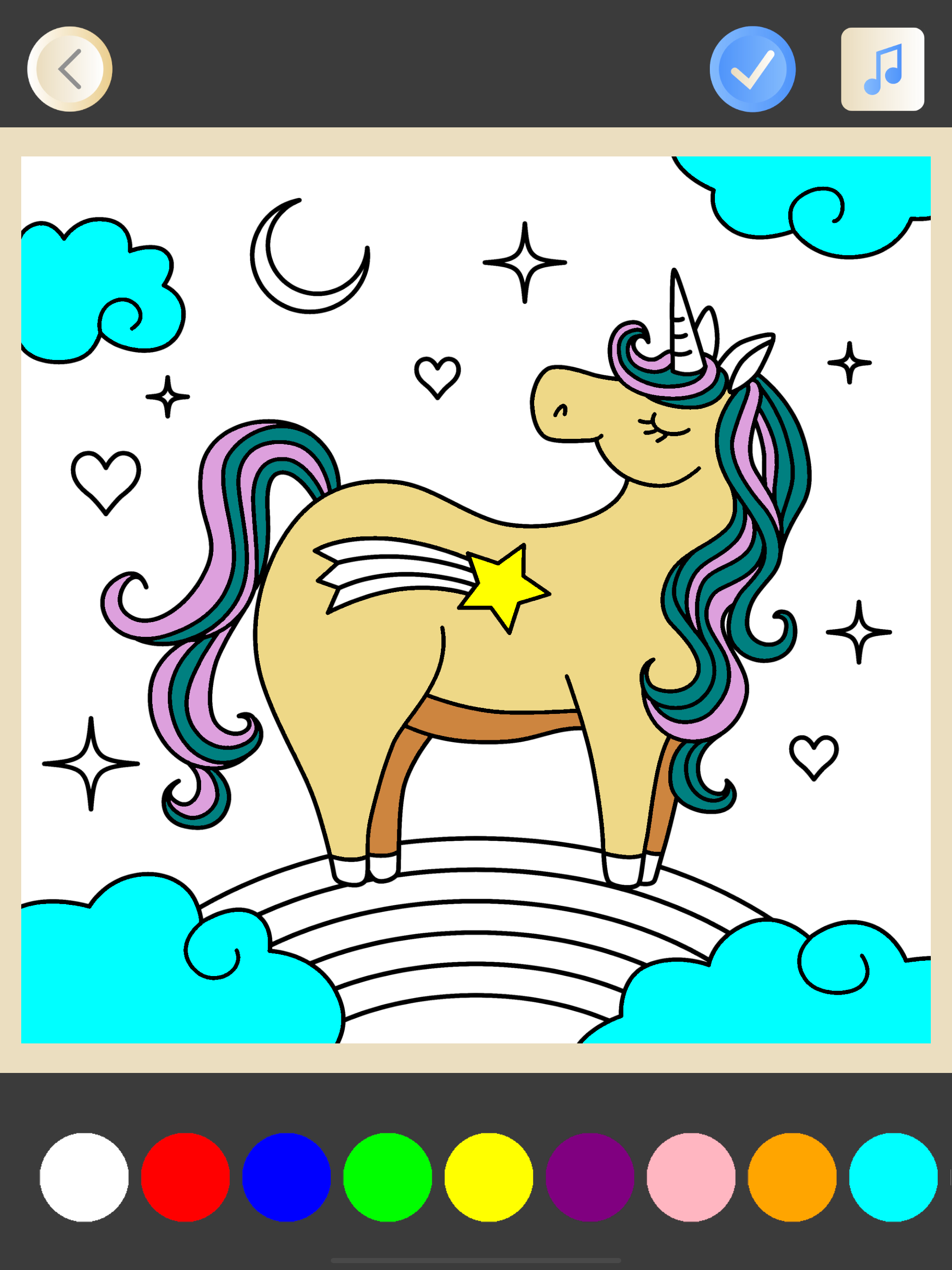 Rainbow Unicorn Coloring Game