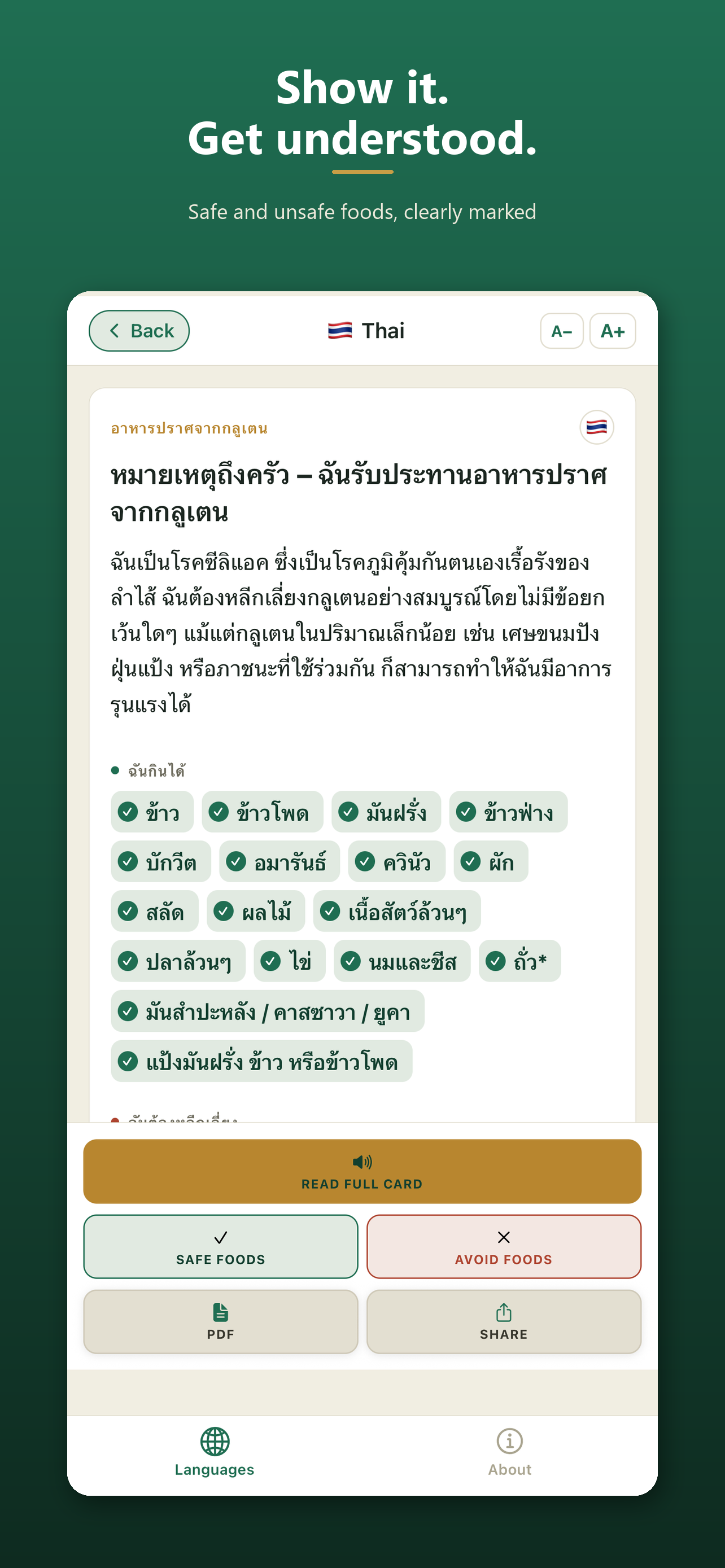 Gluten Free Travel Card screenshot 4