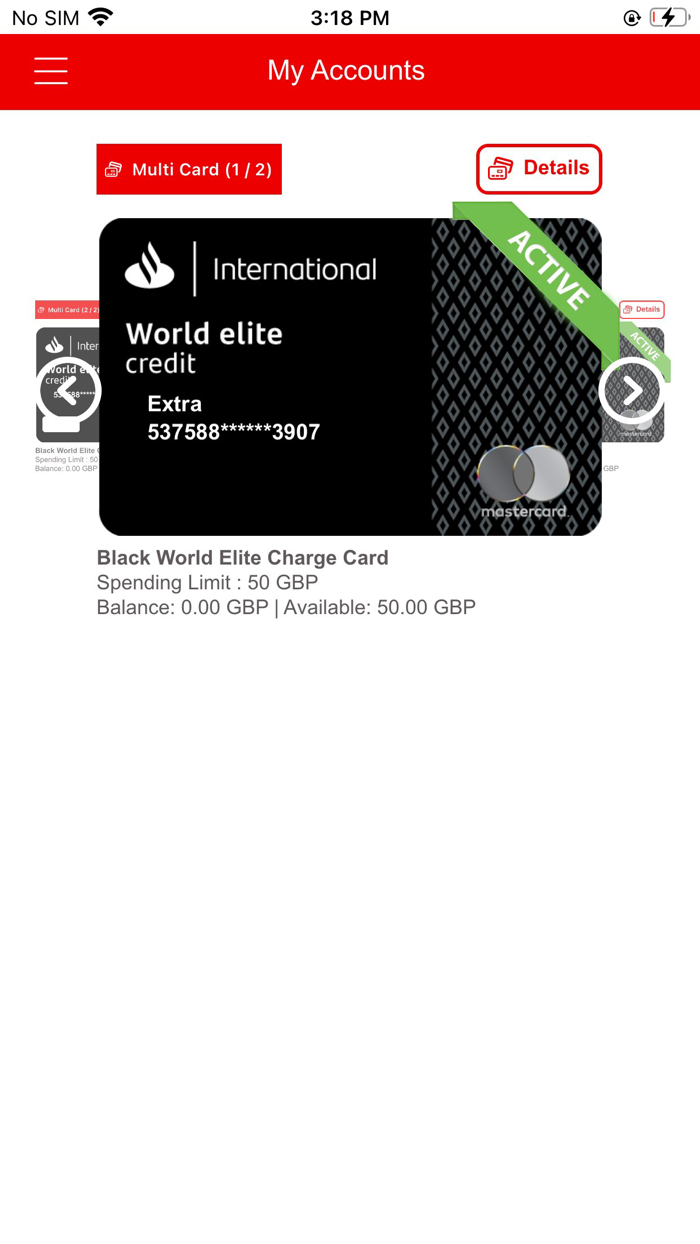 Santander Int. Charge Card