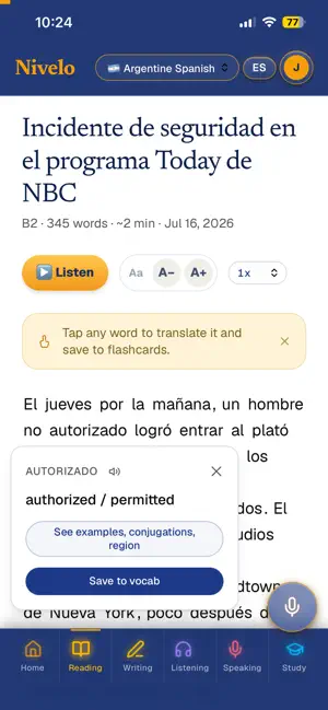 Nivelo: Learn Spanish screenshot 4