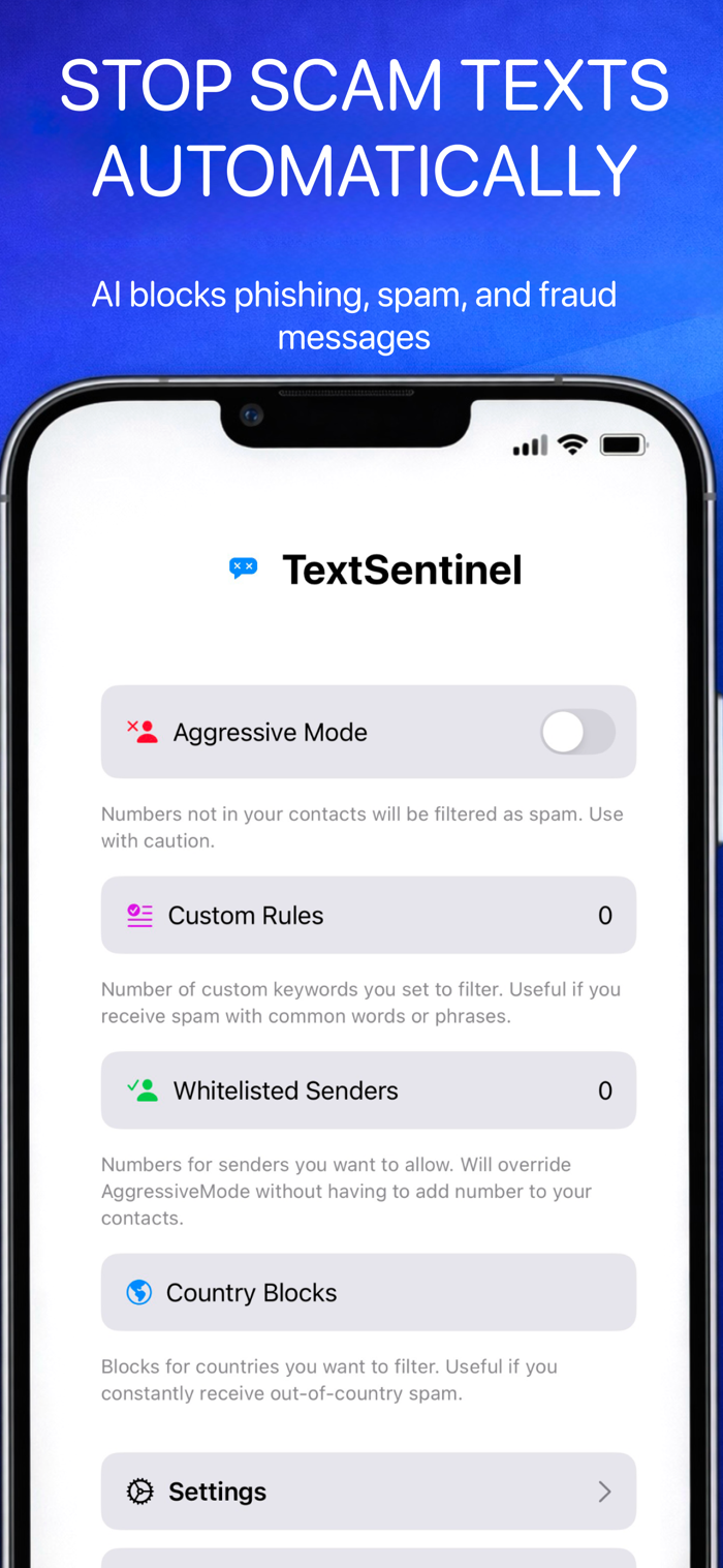 TextSentinel - TextSentinel可保护iPhone免受垃圾短信、诈骗