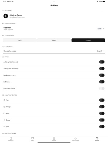 ClipSync — Clipboard Sync iPad screenshot