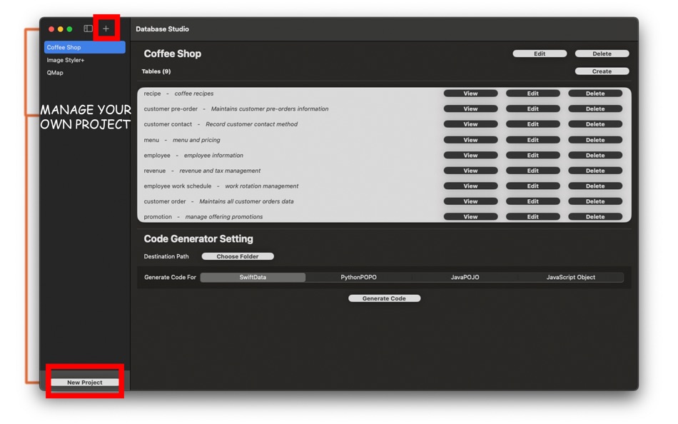 #1. Database Studio (macOS) Por: 腾 崔