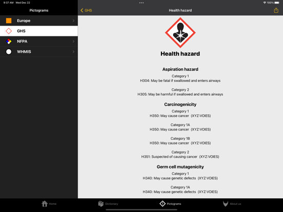 MSDS iPad screenshot