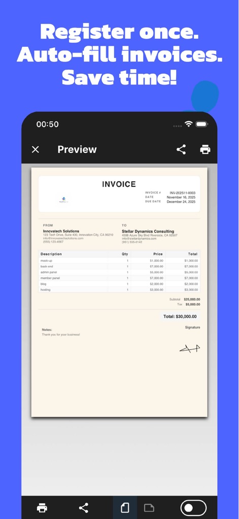 Simple Invoice Pro creator - Finance App | MWM
