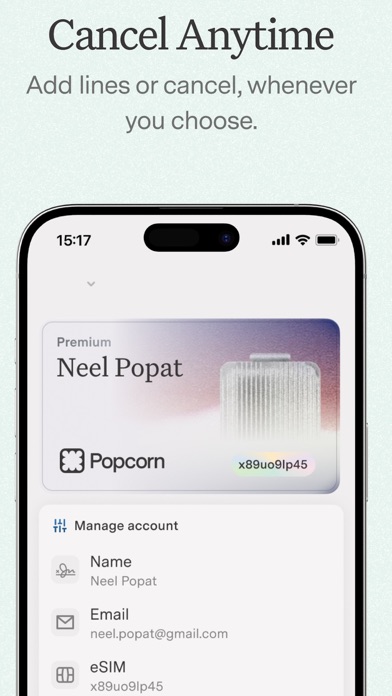 Popcorn: Global Phone Plan Screenshot