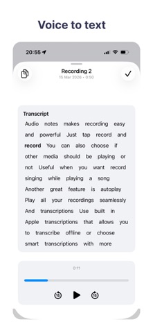 Voice Notes - Audio recorder iPhone screenshot