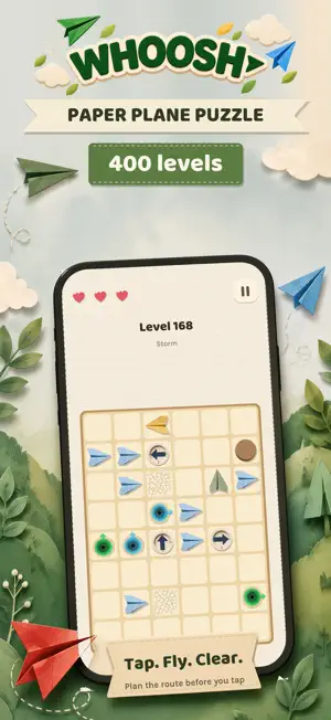 Whoosh: Paper Plane Puzzle screenshot 1