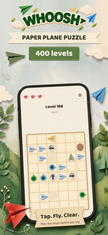 Whoosh: Paper Plane Puzzle Screenshot 1 of 9