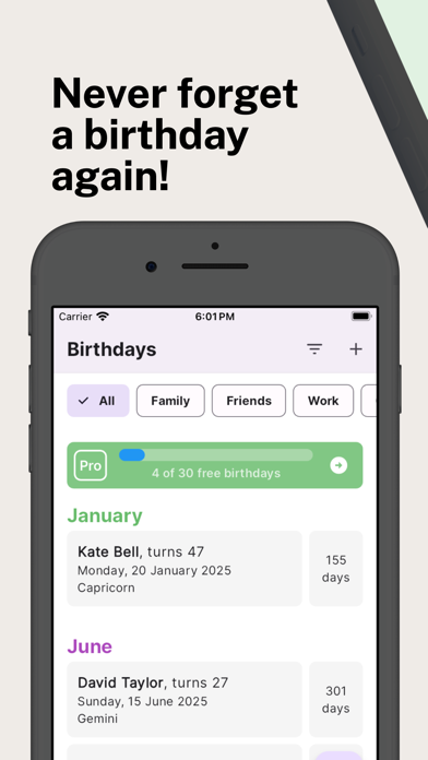 Birthday Reminder Widget Screenshot