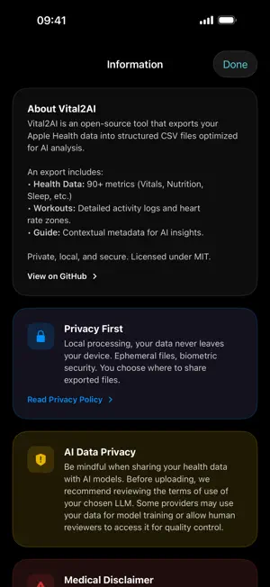 Vital2AI: Health CSV Export screenshot 3