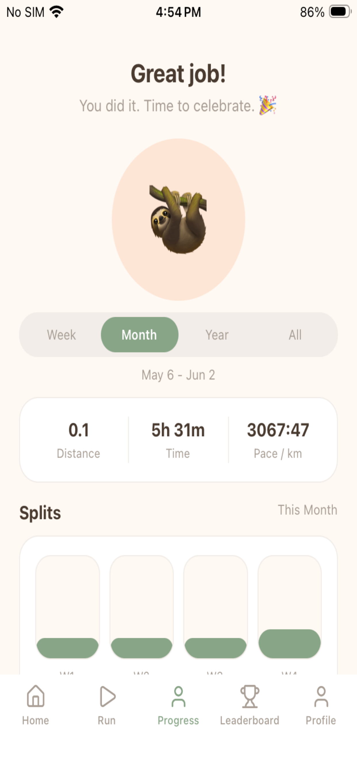 Slothy Running  App screenshot 3