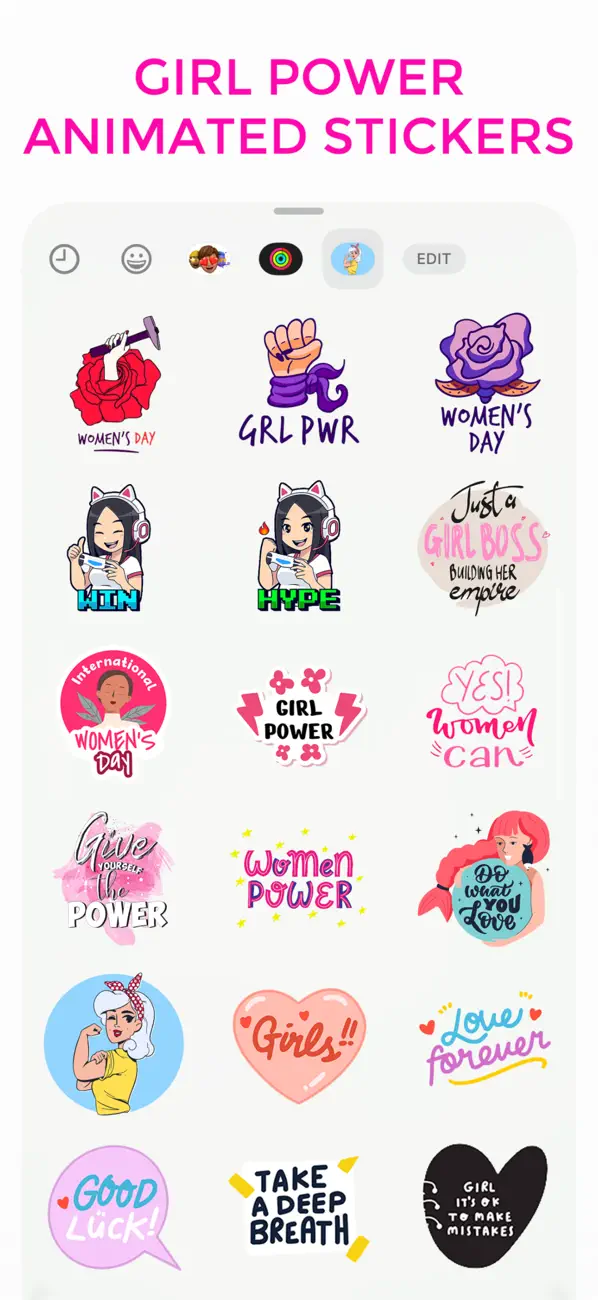 Screenshot #2 pour Girl Power Animated Stickers