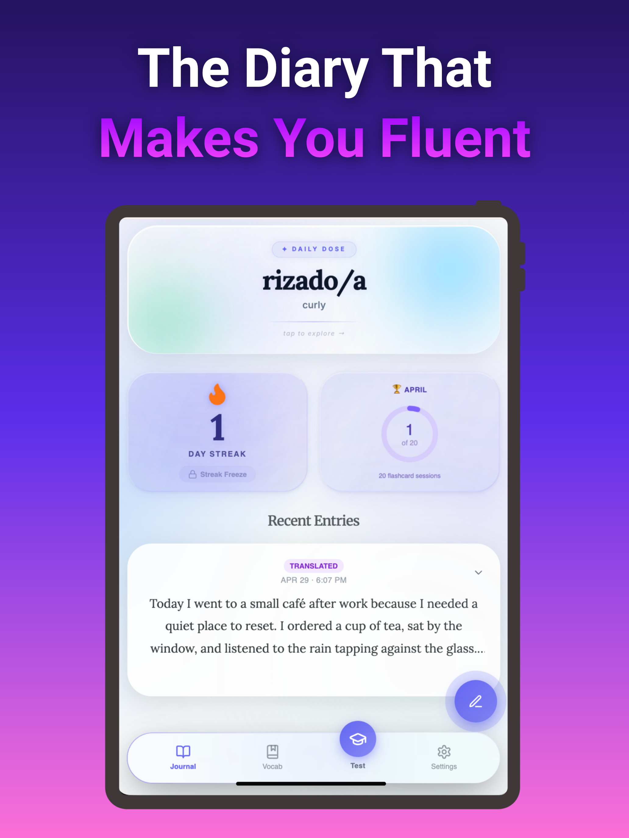 LingoDiary: Language Journal
