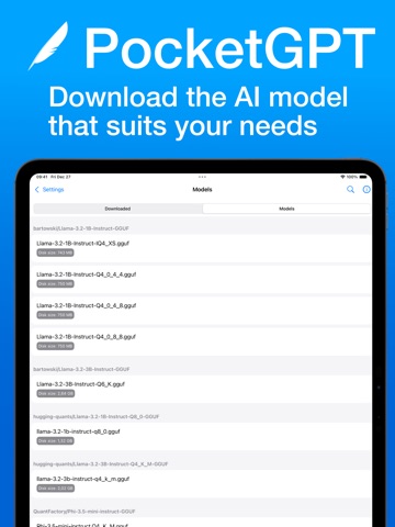 PocketChat Local AI Assistant iPad screenshot
