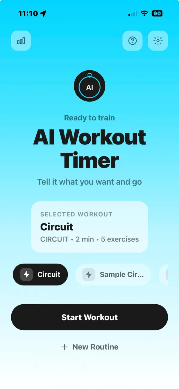 Screenshot #1 pour AI Workout Timer