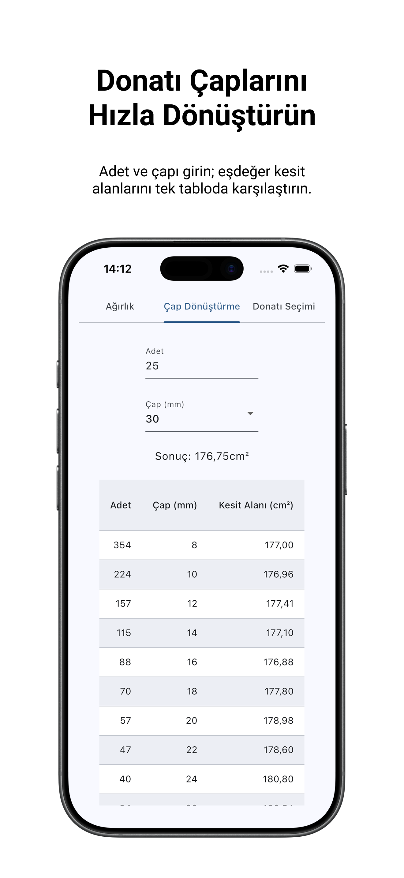 İnşaat Demiri Hesaplamaları screenshot 2
