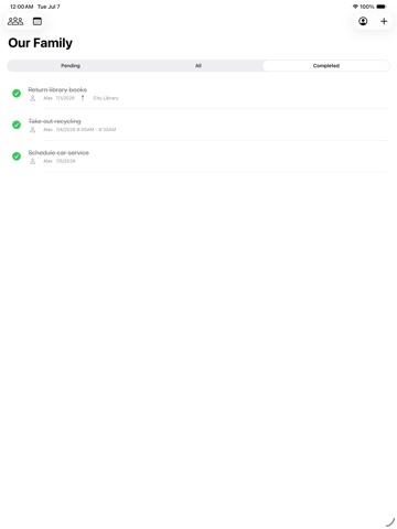Family Shared Tasks: Todo List ipad screenshot 3