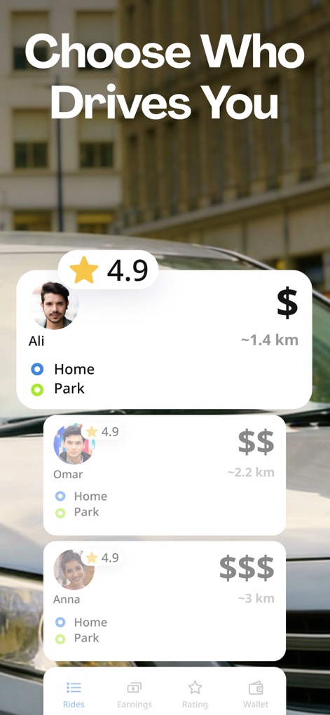 inDrive. Save on city rides - Fahrer wählen