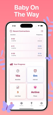 Contraction Timer & Tracker +. Screenshot 7 of 9