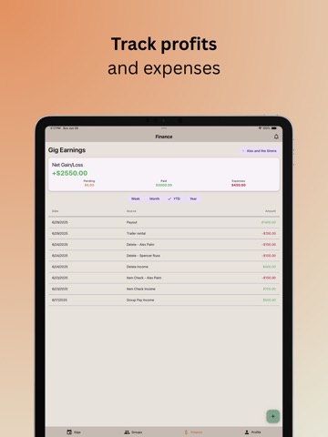 Gigditty: Gig Manager iPad screenshot