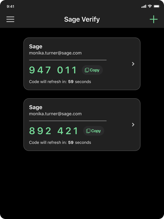 Sage Verify iPad screenshot 2