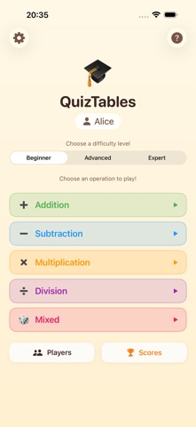 QuizTables - Mental Math Screenshot 1 of 6