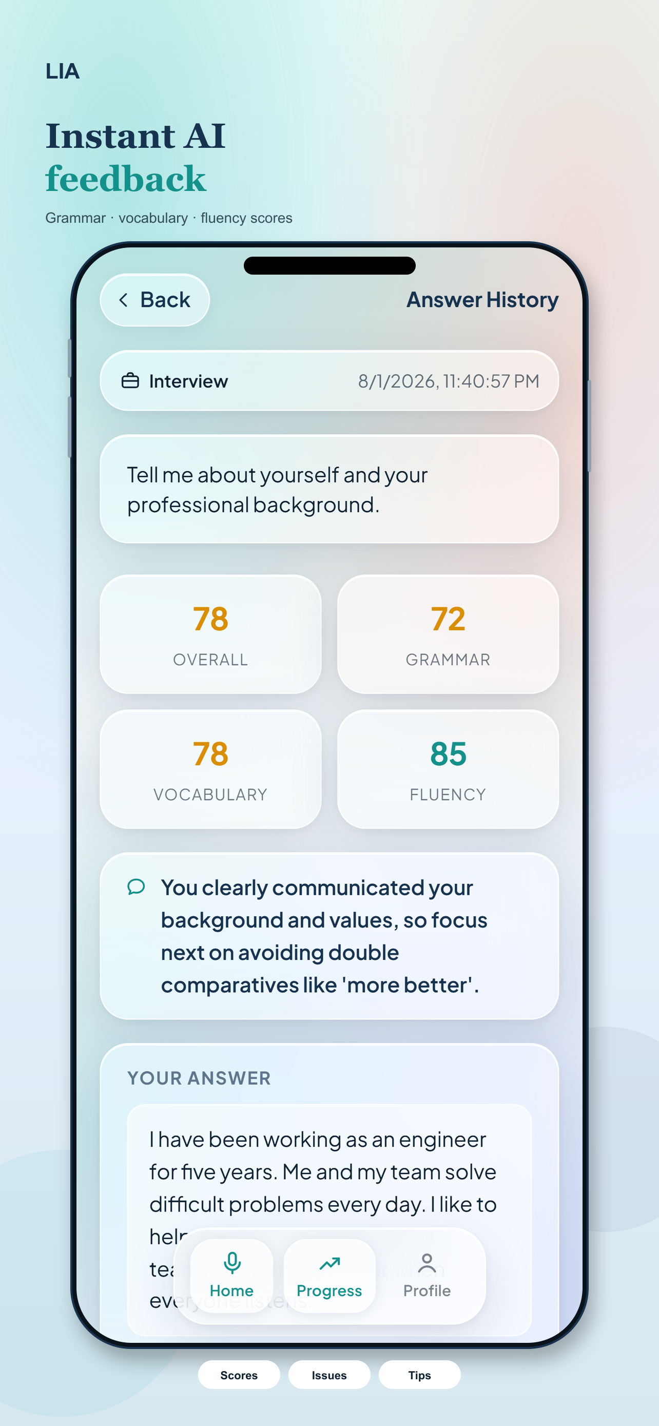LIA Speaking Coach screenshot 4