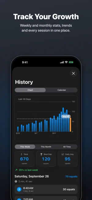 UpDown: Smart Squat Tracking screenshot 4
