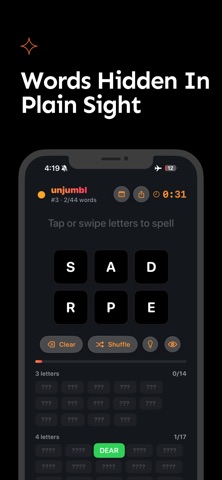 UnJumbl: Daily Word Puzzle iPhone screenshot