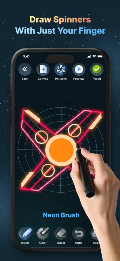 Finger Spinner: Neon Glow Art screenshot 1