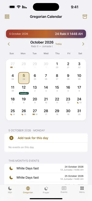 Yawmak — Hijri Calendar screenshot 1