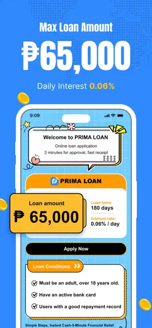 PRIMA LOAN-Peso Loan Online iPhone screenshot 1