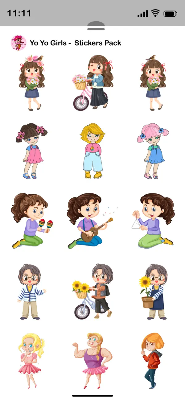 Screenshot #3 pour Yo Yo Girls - Sticker Pack