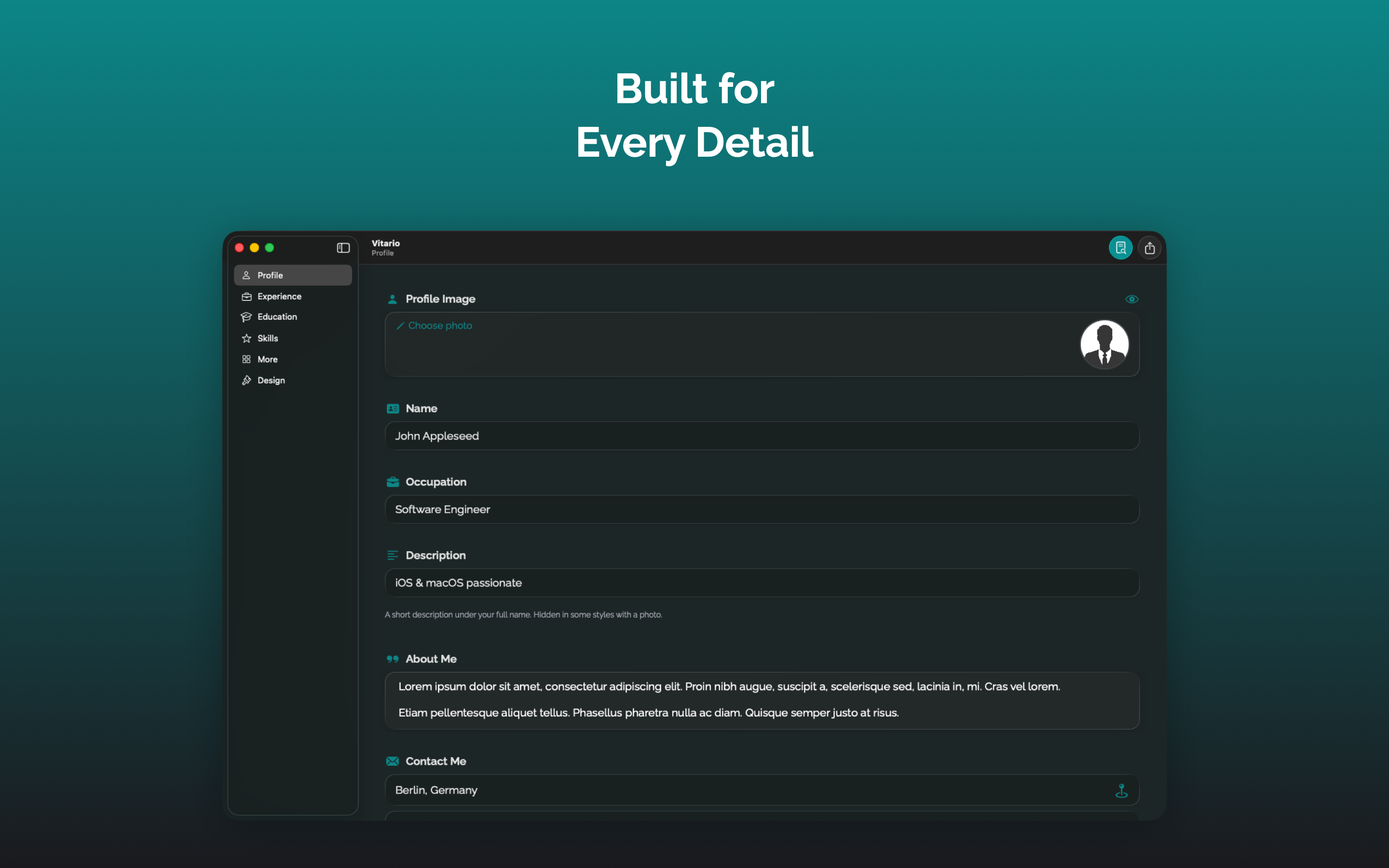 Vitario — Unique Resume screenshot 16