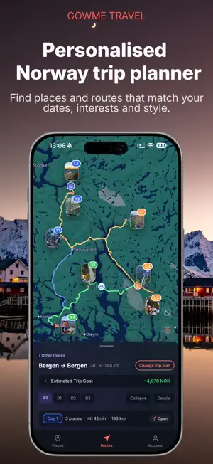 Gowme - Norway Travel Planner screenshot 1