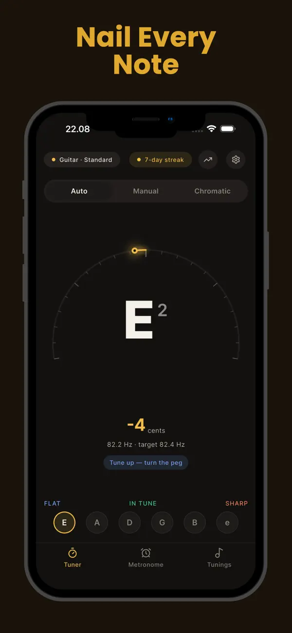 Screenshot #1 pour Accordeur Guitare: Tunify