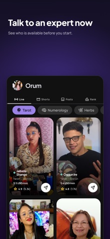 Orum: Psychic & Tarot Chat Screenshot 1 of 4