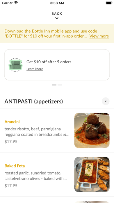 Bottle Inn iPhone screenshot 3 - Food & Drink app
