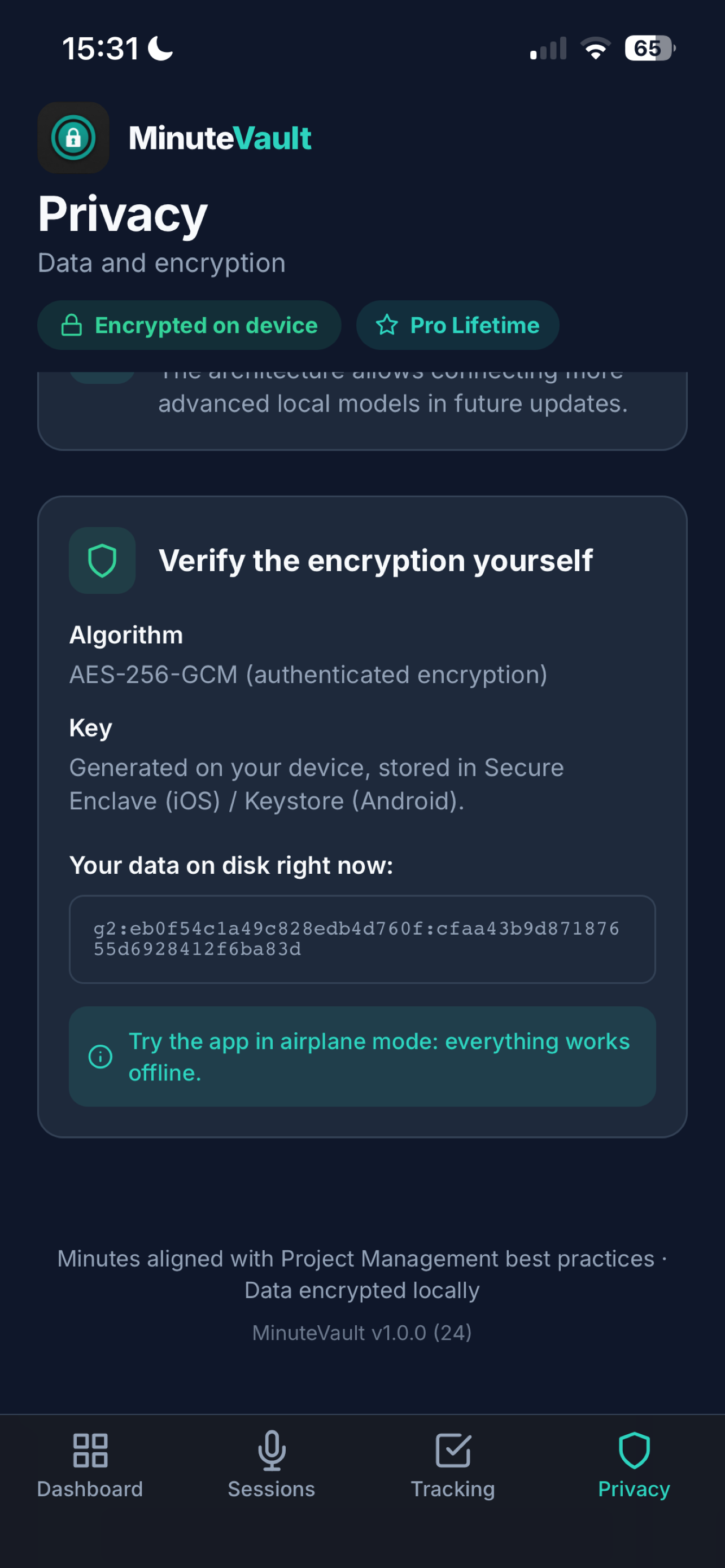 MinuteVault screenshot 4