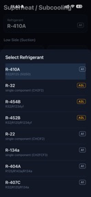 RefCalc: Refrigerant PT Chart screenshot