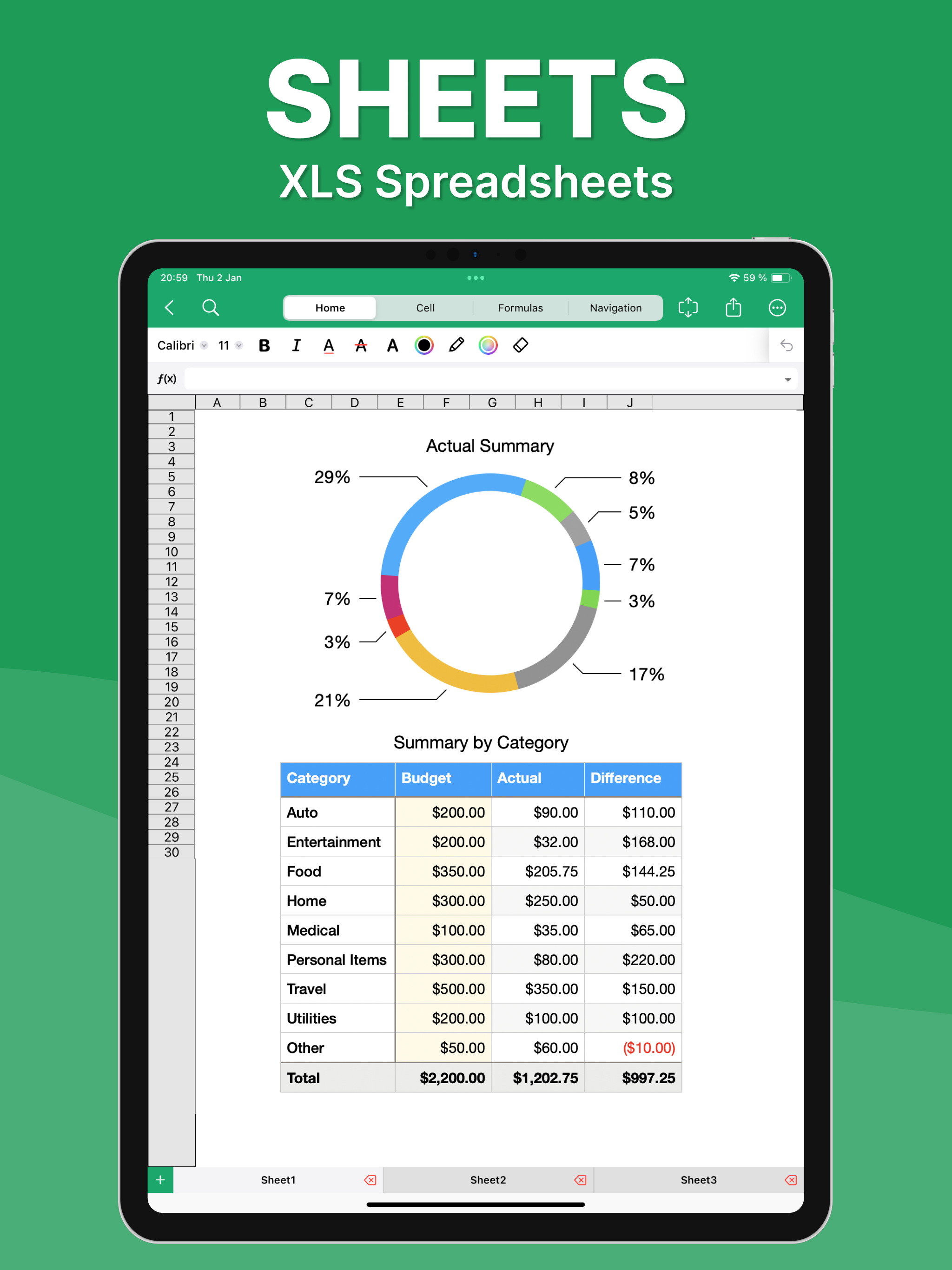 Office 7: Word, Sheets, PDF